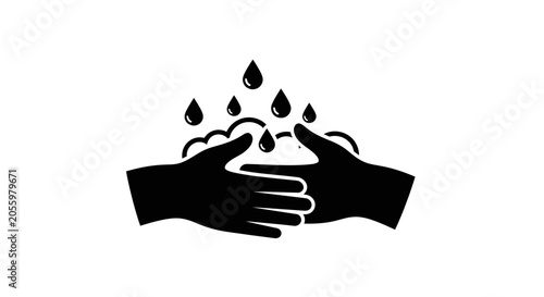 Εκτύπωση καμβά Hands washing with soap and water illustrate the essential hygienic practice of sanitizing to maintain personal health and prevent illness