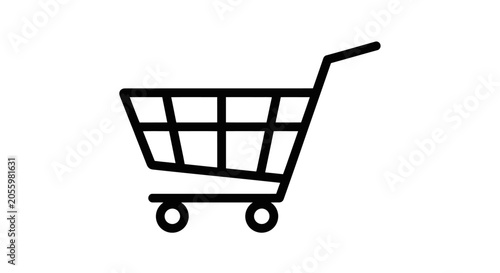 Grid shopping cart icon for e-commerce website design.