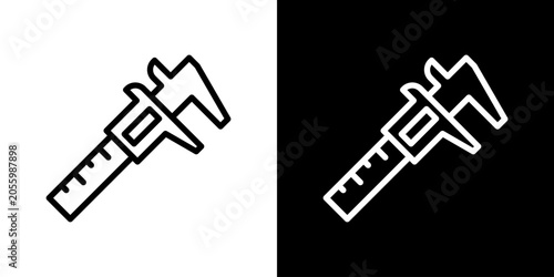 Obraz na plátně Vernier Caliper Icon Set Multiple Style Collection