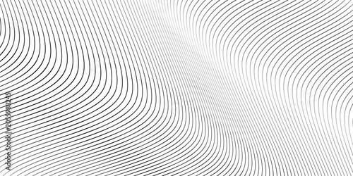 Tableau sur toile Abstract black and white wavy lines background