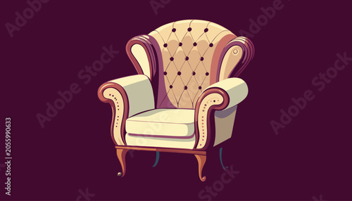 throne chair clipart vector illustration