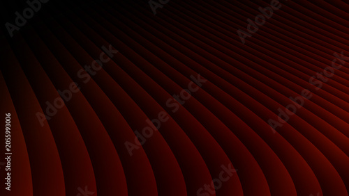 Schilderij op canvas Abstract red curvature background featuring smooth parallel waves and deep shado