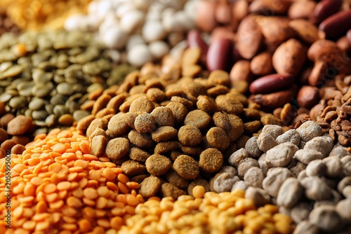 A vibrant close-up showcasing diverse grains, seeds, and legumes, highlighting the beauty of natural textures and colors.
