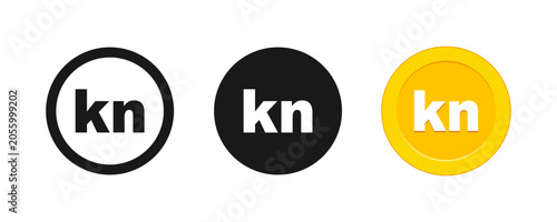 Foto Croatian Kuna Currency Symbol Icon Set, Financial Coin Symbol Isolated Vector Il