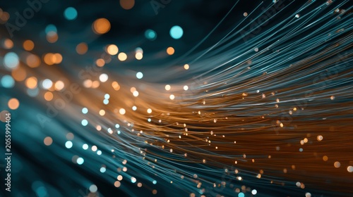 Abstract fiber optics data visualization
