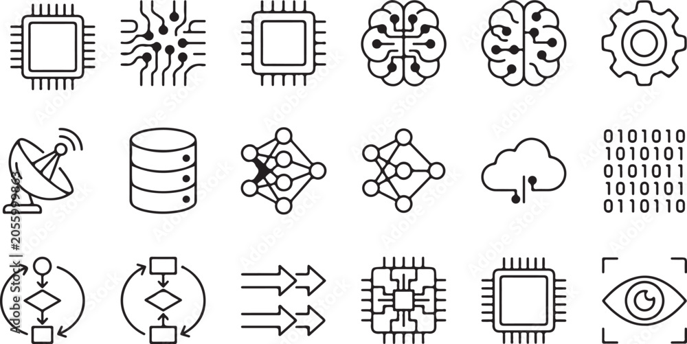 Fototapeta premium Technology icons vector set
