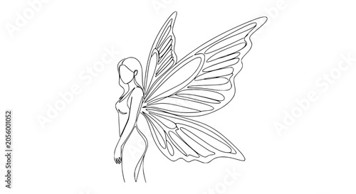 Konstfotografi Fairy with large beautiful butterfly wings.