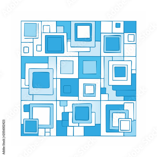 Blue geometric pattern vector tiles
