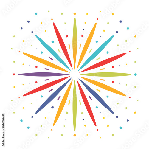 Colorful Burst Star Vector Illustration