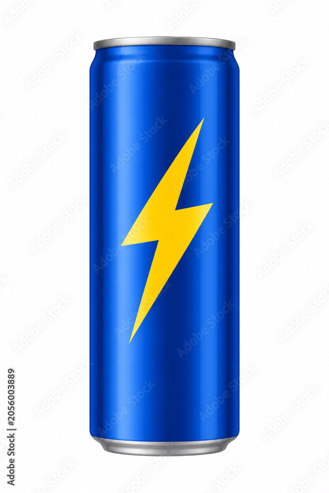 Fototapeta premium Vector illustration of blue energy drink can