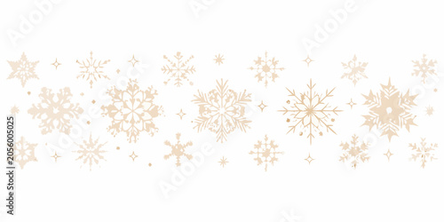 Фотография Gold snowflake border with scattered sparkles vector illustration