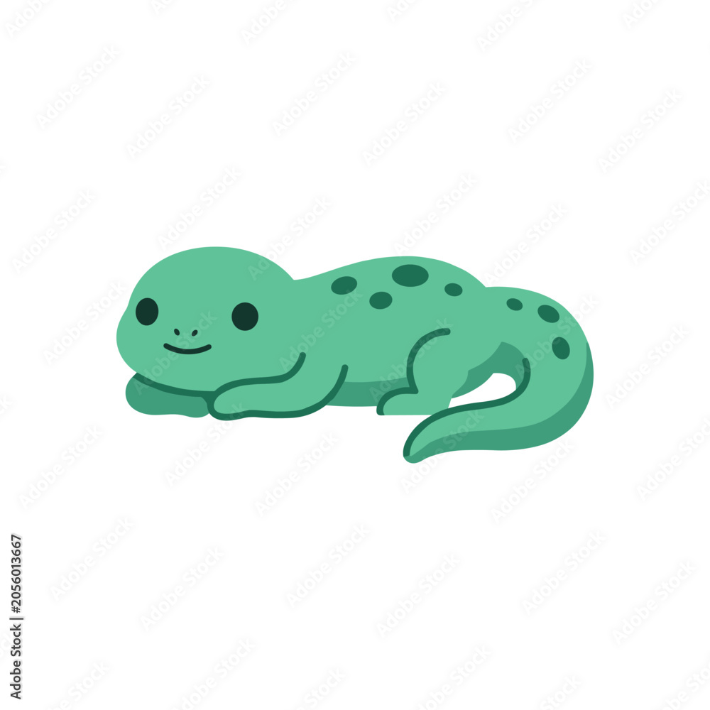 Naklejka premium Cute Green Salamander Vector Illustration