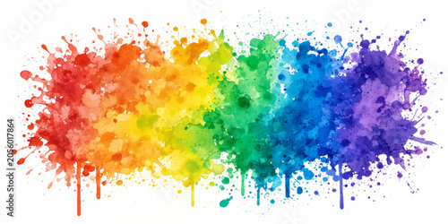 Obraz na płótnie Abstract Colorful Watercolor Paint Splashes Background with Artistic Grunge Text