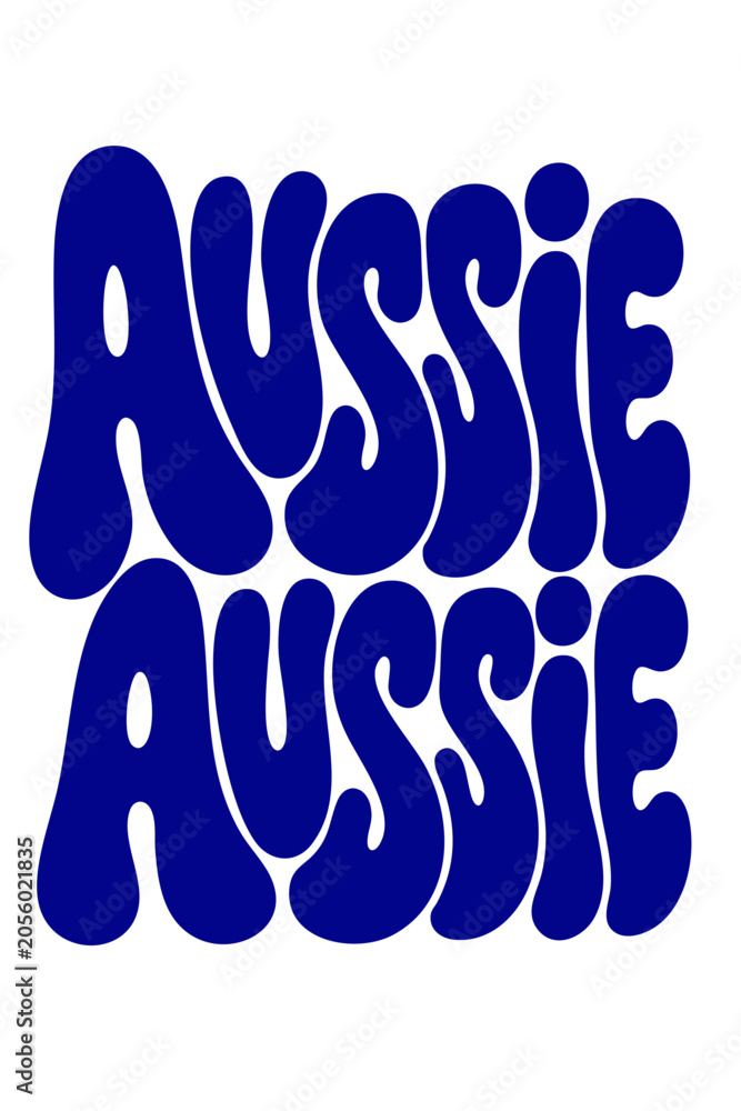 Naklejka premium Blue aussie text with transparent background word