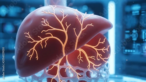 Liver regeneration in futuristic lab biotech medical research