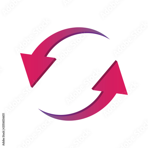 Pink Gradient Circular Refresh Arrows Icon for Update and Synchronization