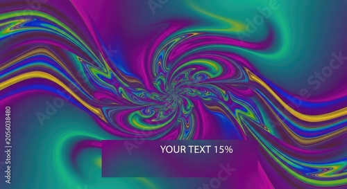 Abstract Swirling Neon Fluid Gradient Background with Text Placeholder