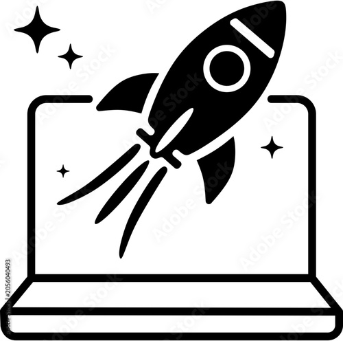 Bilde på lerret deploy icon concept in blue color
