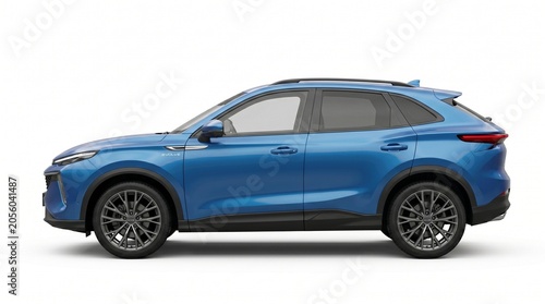 Bild auf Leinwand Modern blue SUV, sleek compact crossover vehicle, contemporary automotive design