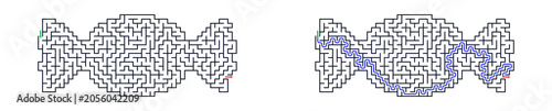 Logic game with labyrinths showing candy shape and maze solution, concept of isolation, on a transparent background, without a background  