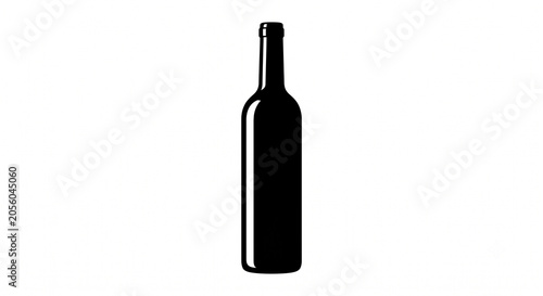 A silhouette of a glass bottle, isolated against a plain white background.