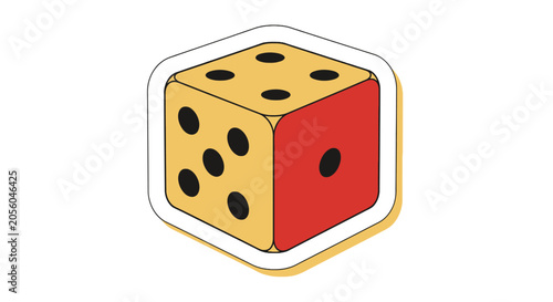 Isometric colorful gaming die sticker