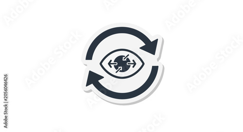 Visual observation and feedback loop cycle icon
