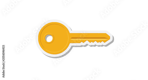Golden house key sticker icon