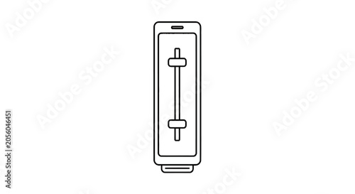 Vertical adjustment slider on mobile device screen