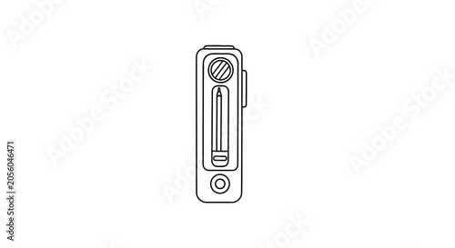 Handheld electronic device icon with display and control button