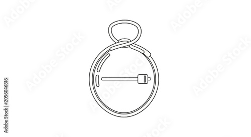 Round metal pin badge back view with fastener