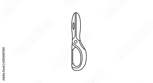 Ergonomic pocket scissors line art icon
