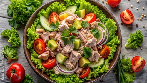 Top view of tuna salad