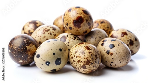 Quail eggs isolated on a white background