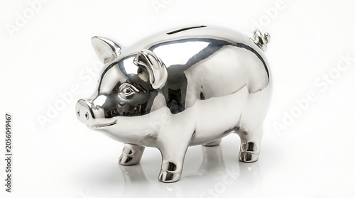 Piggy bank isolated on white background, a symbol of saving and financial security
