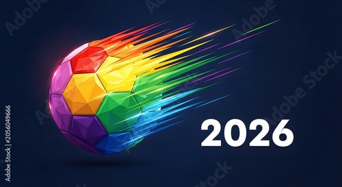 Dynamic football world cup 2026 graphic speed color and the anticipation of global soccer