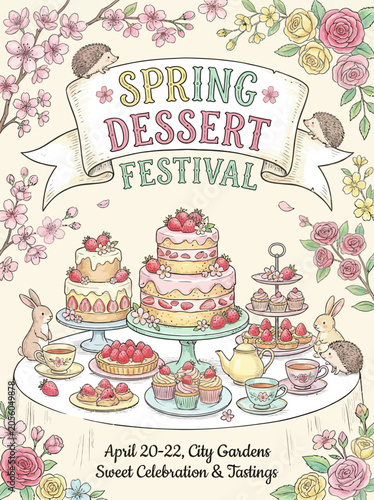 Fényképezés Sweet treats abound at vibrant spring dessert festival celebration