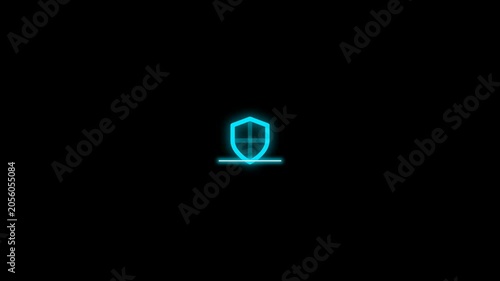 Cyan antivirus firewall network security cyber defense shield animation