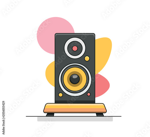 speaker icon. Flat illustration of speaker