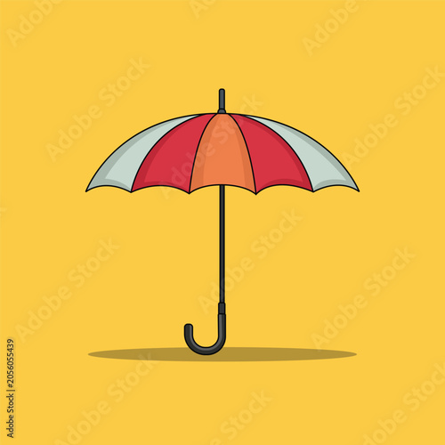 colorful umbrella vector illustration on solid background