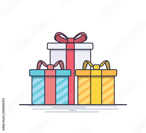 set of gift boxes vector illustration