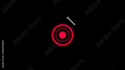 Red corporate business strategy target bullseye arrow landing animation
