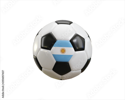 Argentina flag with soccer ball icon 3d render concept of Argentina football soccer team icon vector illustration