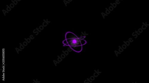 Purple molecular biology atom nucleus structure motion graphic