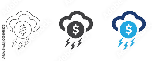 Cuadro en lienzo Money Rain Icon