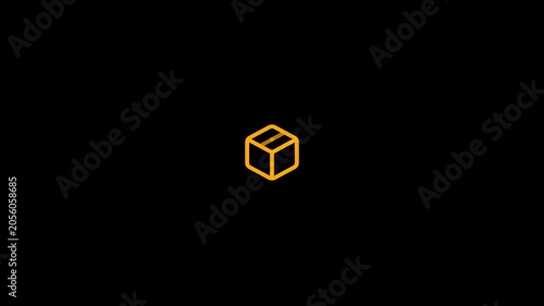 Orange dynamic bounce cargo cardboard delivery box ecommerce animation
