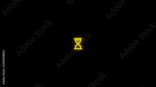 Gold digital hourglass sand glass time countdown loading animation