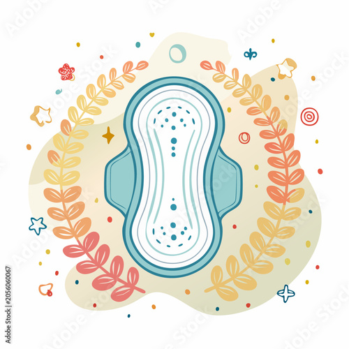 Sanitary Pad with Floral and Star Decorations