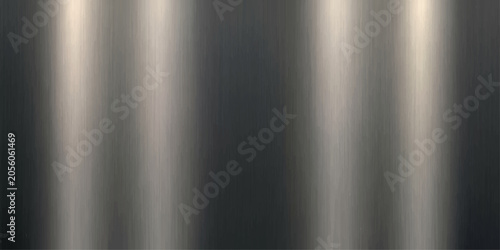 Schilderij op canvas A polished metal surface with vertical brushed lines reflects soft light, creating a sophisticated and industrial texture