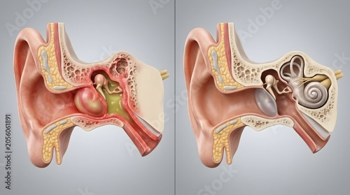 Severe Ear Canal Swelling and Infection Before and After Medical Treatment